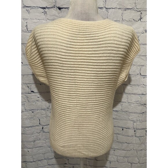 Women's Color Block Flower Short Sleeve Sweater Plullover Knit Top Medium - Picture 5 of 7